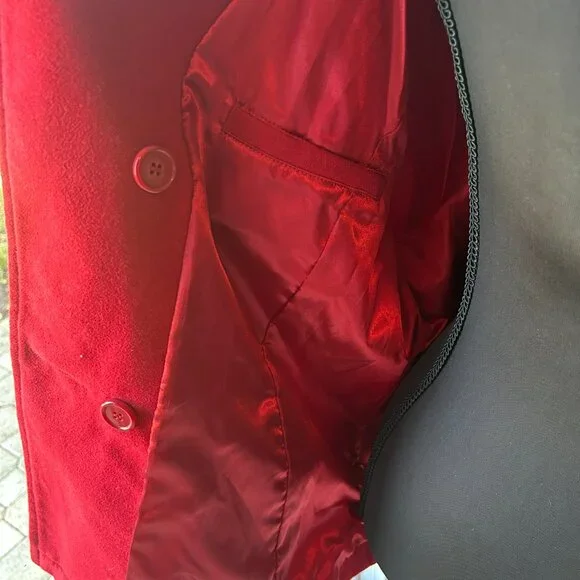 CENTIGRADE Size XL Red Short Winter Coat with Large Red Buttons - Picture 5 of 7